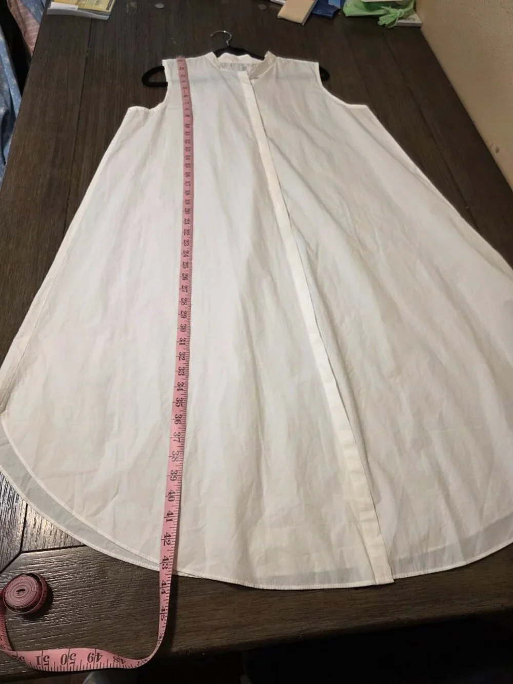 Organic Cotton Sleeveless Button Front Dress White, Label removed